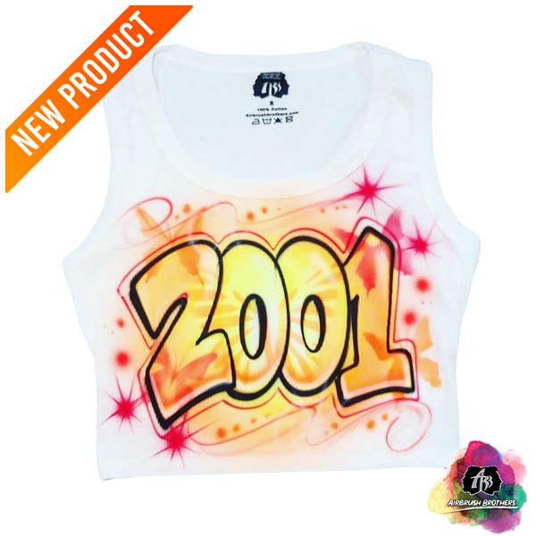 airbrush custom spray paint  Airbrush 2001 Crop Top - Butterfly Year Design shirts hats shoes outfit  graffiti 90s 80s design t-shirts  Airbrush Brothers