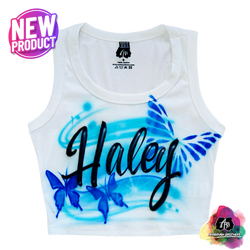 airbrush custom spray paint  Airbrush Butterfly Crop Top - Script Name shirts hats shoes outfit  graffiti 90s 80s design t-shirts  Airbrush Brothers