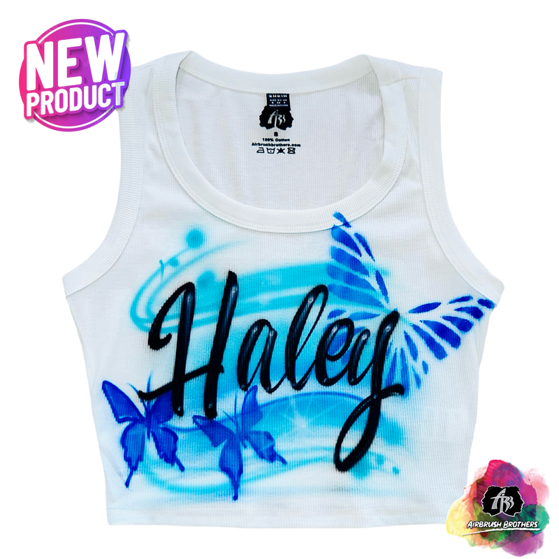 airbrush custom spray paint  Airbrush Butterfly Crop Top - Script Name shirts hats shoes outfit  graffiti 90s 80s design t-shirts  Airbrush Brothers