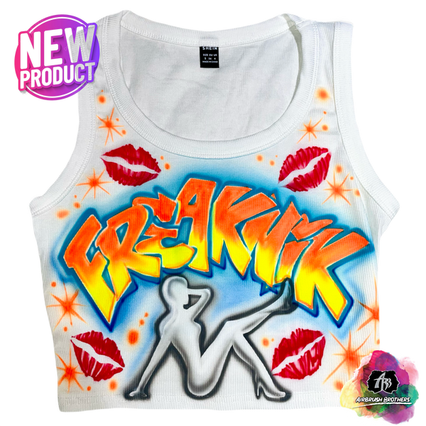 airbrush custom spray paint  Airbrush Freaknik Crop Top - 90's Design shirts hats shoes outfit  graffiti 90s 80s design t-shirts  Airbrush Brothers