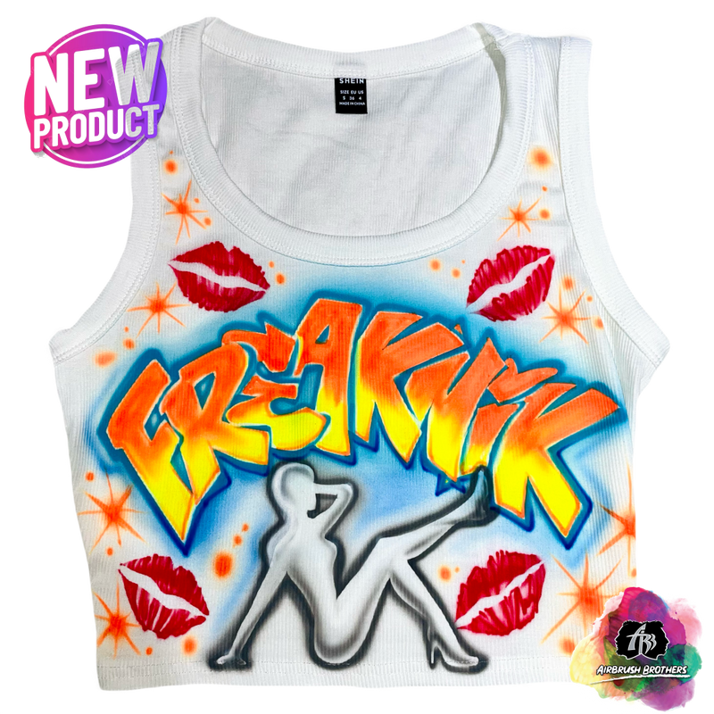 airbrush custom spray paint  Airbrush Freaknik Crop Top - 90's Design shirts hats shoes outfit  graffiti 90s 80s design t-shirts  Airbrush Brothers