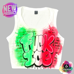 airbrush custom spray paint  Airbrush Fuck Ice Crop Top shirts hats shoes outfit  graffiti 90s 80s design t-shirts  Airbrush Brothers