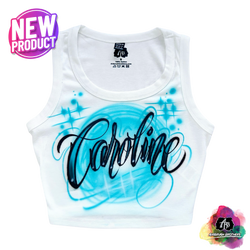 airbrush custom spray paint  Airbrush Name Crop Top - Cursive Design shirts hats shoes outfit  graffiti 90s 80s design t-shirts  Airbrush Brothers