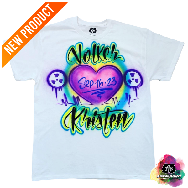 airbrush custom spray paint  Airbrush Toxic Couple Shirt Design shirts hats shoes outfit  graffiti 90s 80s design t-shirts  AirbrushBrothers Shirt