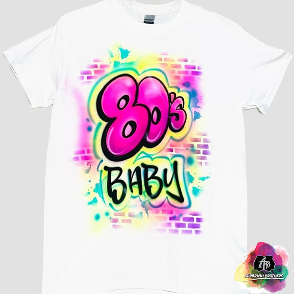 airbrush custom spray paint  80s Shirt Design shirts hats shoes outfit  graffiti 90s 80s design t-shirts  Airbrush Brothers Shirt