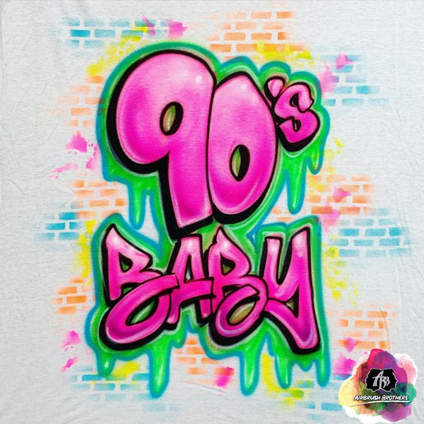 airbrush custom spray paint  Airbrush 90's Baby Shirt Design shirts hats shoes outfit  graffiti 90s 80s design t-shirts  Airbrush Brothers Shirt