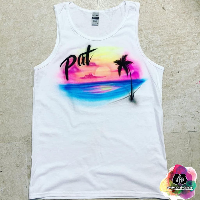 Airbrush Deep Blue Beach Shirt Design