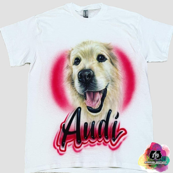 airbrush custom spray paint  Airbrush Dog Portrait w/ Name Design shirts hats shoes outfit  graffiti 90s 80s design t-shirts  Airbrush Brothers Shirt
