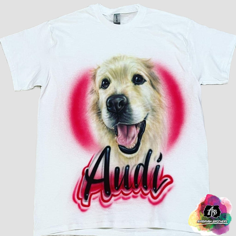 airbrush custom spray paint  Airbrush Dog Portrait w/ Name Design shirts hats shoes outfit  graffiti 90s 80s design t-shirts  Airbrush Brothers Shirt