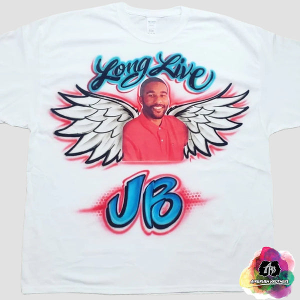 airbrush custom spray paint  Airbrush Long Live Design shirts hats shoes outfit  graffiti 90s 80s design t-shirts  Airbrush Brothers Shirt