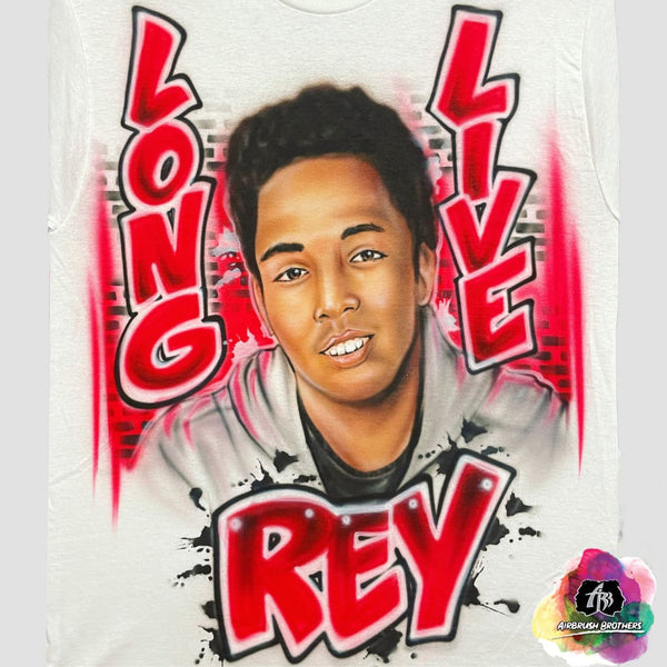 airbrush custom spray paint  Airbrush Long Live Portrait With Bricks Shirt Design shirts hats shoes outfit  graffiti 90s 80s design t-shirts  AirbrushBrothers Shirt