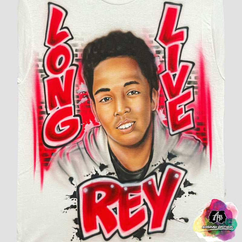 airbrush custom spray paint  Airbrush Long Live Portrait With Bricks Shirt Design shirts hats shoes outfit  graffiti 90s 80s design t-shirts  AirbrushBrothers Shirt