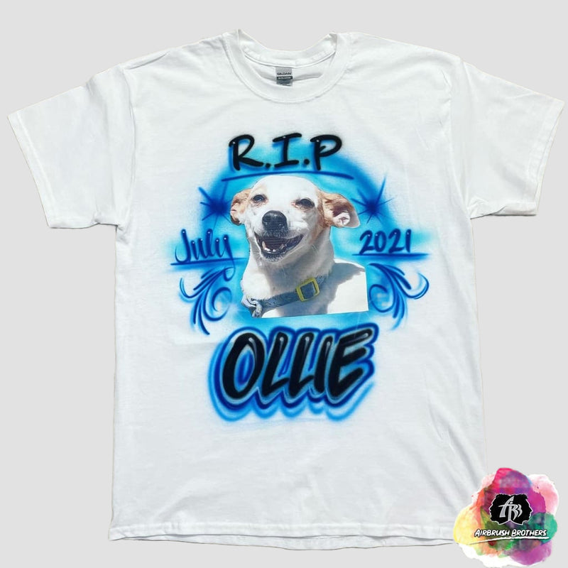 airbrush custom spray paint  Airbrush Memorial Pet Shirt Design shirts hats shoes outfit  graffiti 90s 80s design t-shirts  Airbrush Brothers Shirt