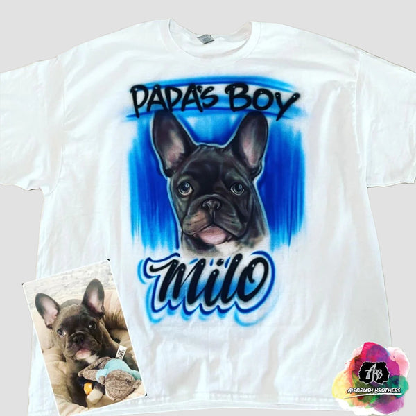 airbrush custom spray paint  Airbrush Pet Portrait Design shirts hats shoes outfit  graffiti 90s 80s design t-shirts  Airbrush Brothers Shirt