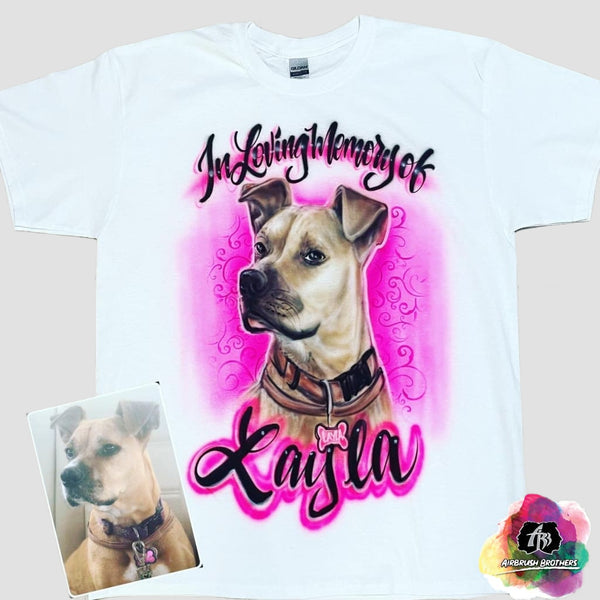 airbrush custom spray paint  Airbrush Pet w/ Swirls Portrait Design shirts hats shoes outfit  graffiti 90s 80s design t-shirts  Airbrush Brothers Shirt