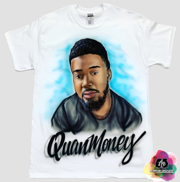 airbrush custom spray paint  Airbrush Portrait with Clouds Shirt shirts hats shoes outfit  graffiti 90s 80s design t-shirts  Airbrush Brothers Shirt