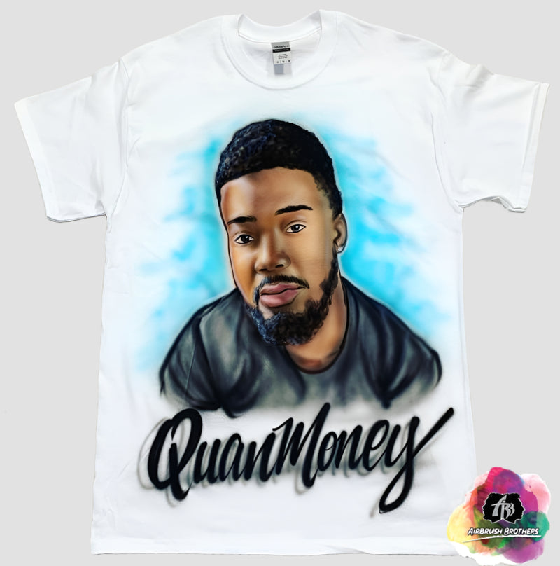 airbrush custom spray paint  Airbrush Portrait with Clouds Shirt shirts hats shoes outfit  graffiti 90s 80s design t-shirts  Airbrush Brothers Shirt