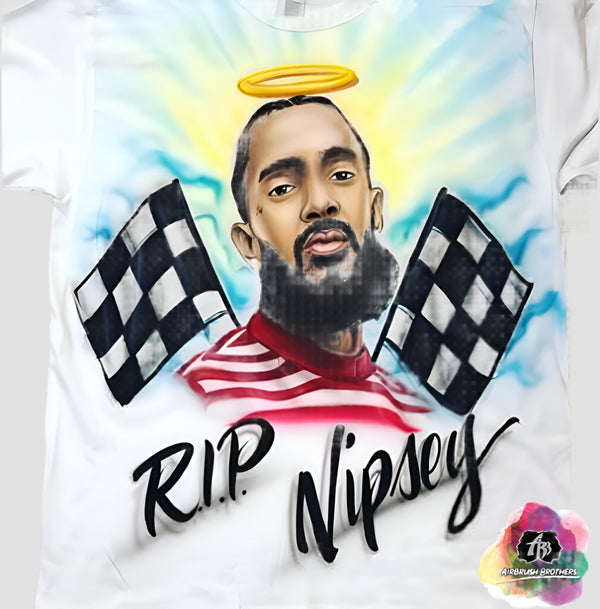 airbrush custom spray paint  Airbrush Portrait with Halo Design shirts hats shoes outfit  graffiti 90s 80s design t-shirts  Airbrush Brothers Shirt