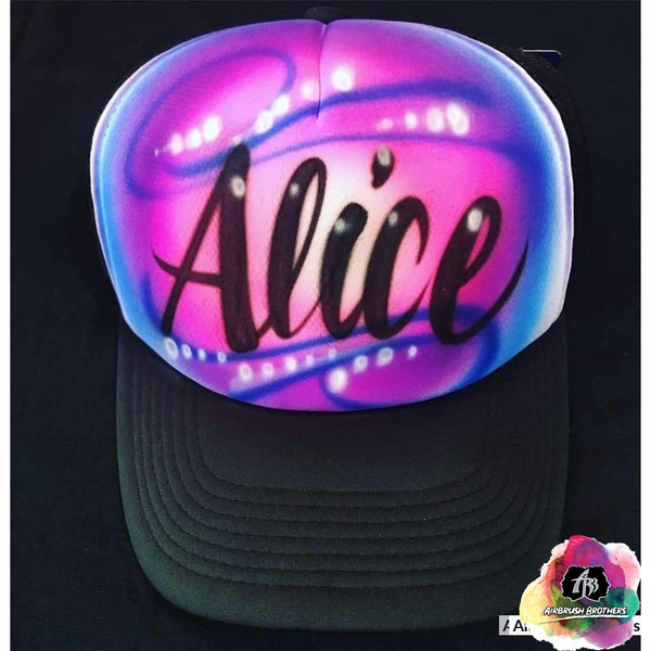 airbrush custom spray paint Airbrush Hat Graffiti Bubble Design shirts hats shoes outfit graffiti 90s 80s design t-shirts Airbrush Brothers Hats