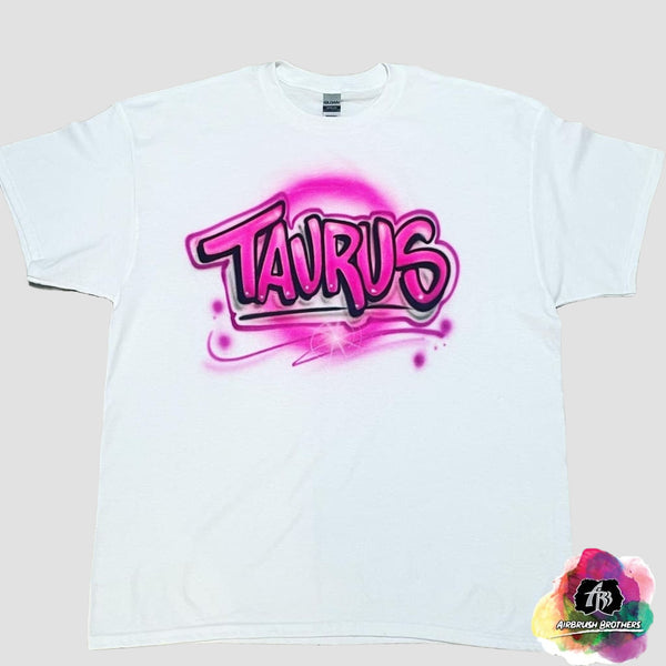 airbrush custom spray paint  Airbrush Taurus Shirt Design shirts hats shoes outfit  graffiti 90s 80s design t-shirts  Airbrush Brothers Shirt