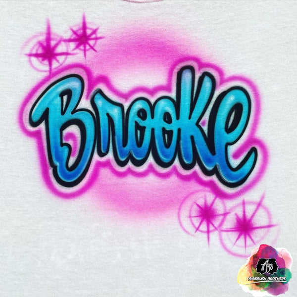 airbrush custom spray paint  Airbrush Two Colored Name Shirt Design shirts hats shoes outfit  graffiti 90s 80s design t-shirts  Airbrush Brothers Shirt