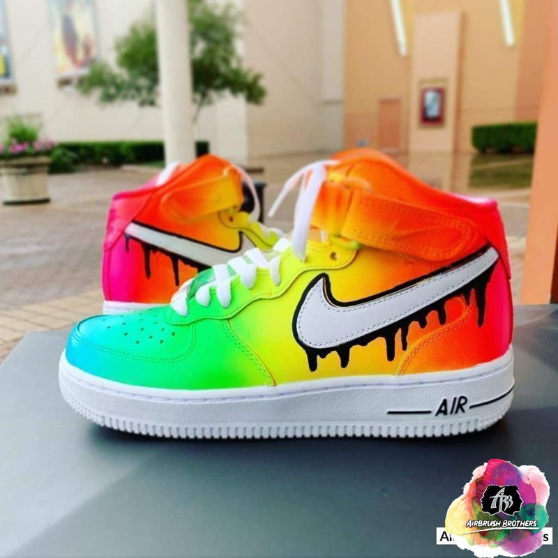 Custom Neon Fade with Drip Check Shoe