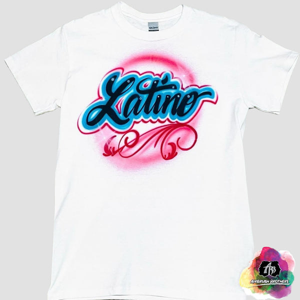 airbrush custom spray paint  Latino Shirt Design shirts hats shoes outfit  graffiti 90s 80s design t-shirts  Airbrush Brothers Shirt