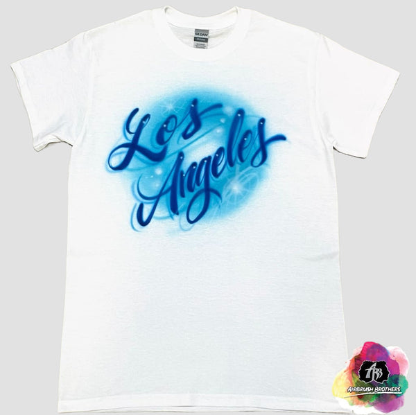 airbrush custom spray paint  Los Angeles Airbrush Shirt Design shirts hats shoes outfit  graffiti 90s 80s design t-shirts  Airbrush Brothers Shirt