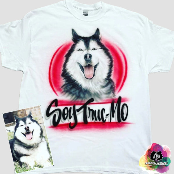 airbrush custom spray paint  Rest in Paradise Dog Portrait Design shirts hats shoes outfit  graffiti 90s 80s design t-shirts  Airbrush Brothers Shirt