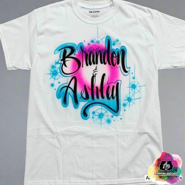 Spray paint designs on shirts airbrush clothing  Sparkling Couple Design