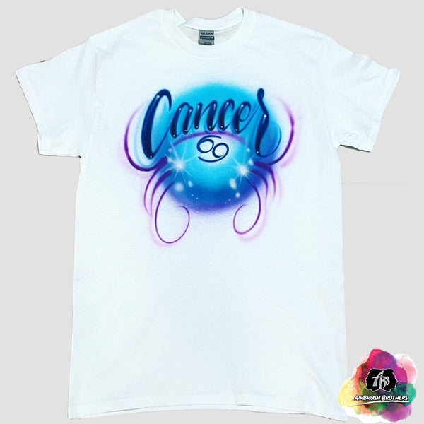 airbrush custom spray paint  Zodiac Cancer Airbrush Shirt Design shirts hats shoes outfit  graffiti 90s 80s design t-shirts  Airbrush Brothers Shirt